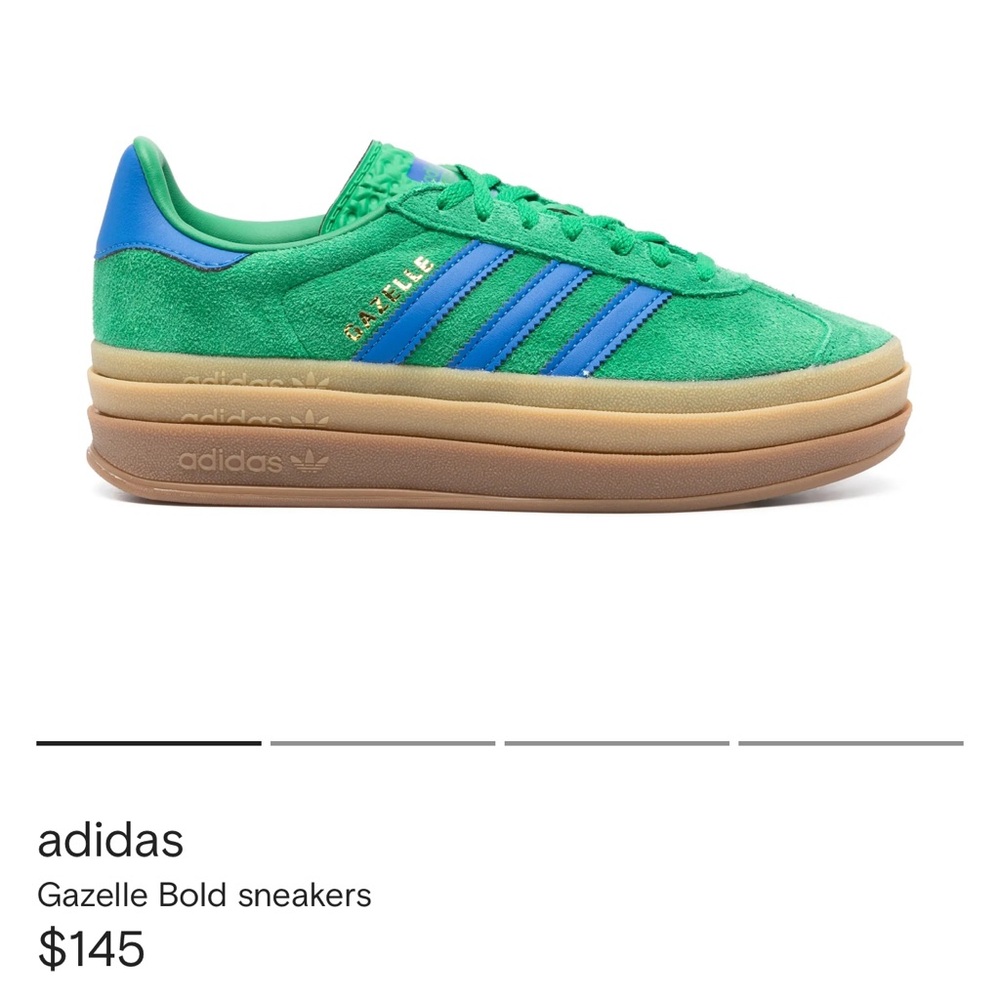adidas Gazelle Bold Platform Sneaker in Green and Blue gum Sole 10